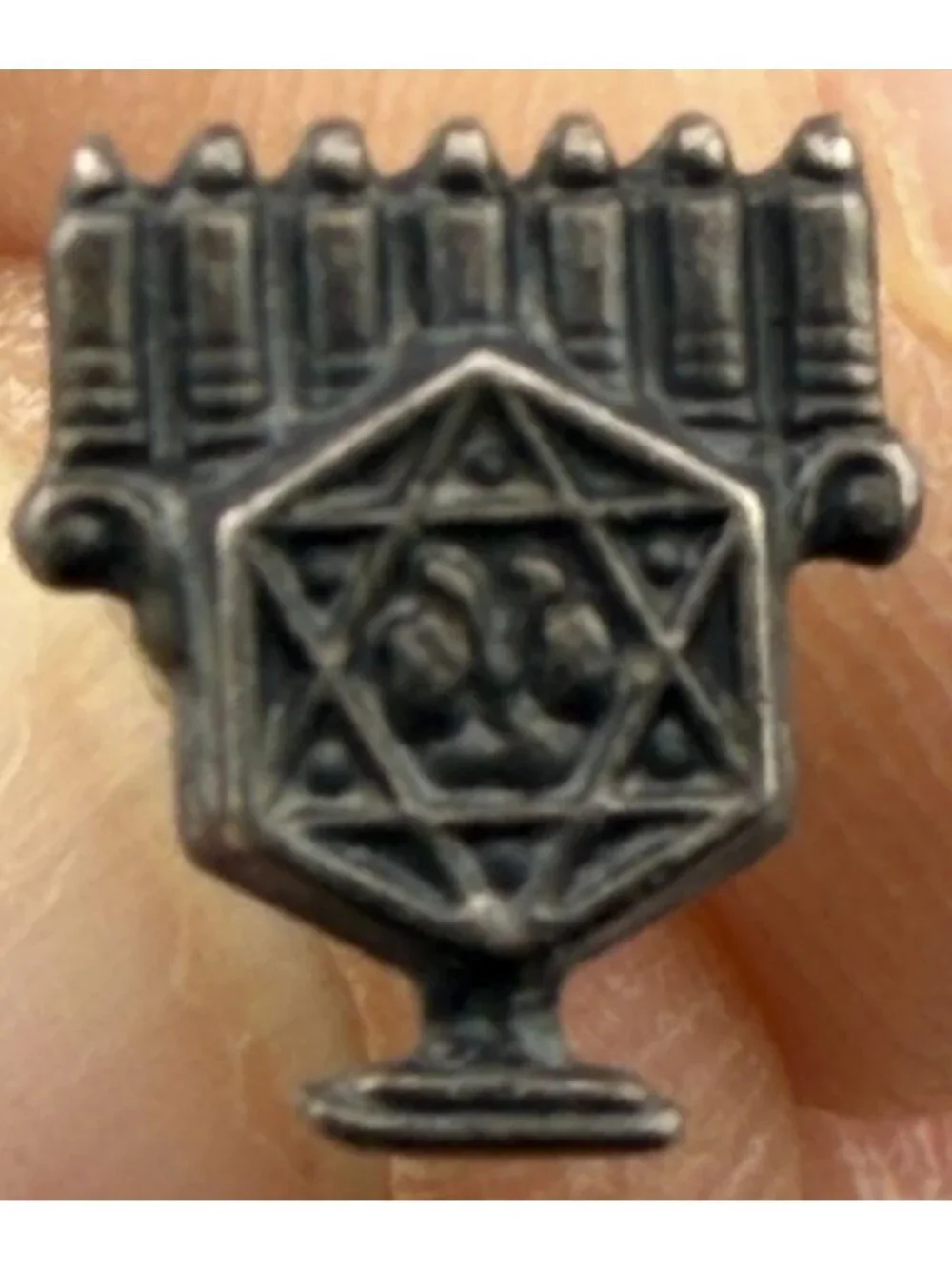 Vintage Menorah Star of David Lapel Pins Judaica Silver Plate Pair Mixed Backs